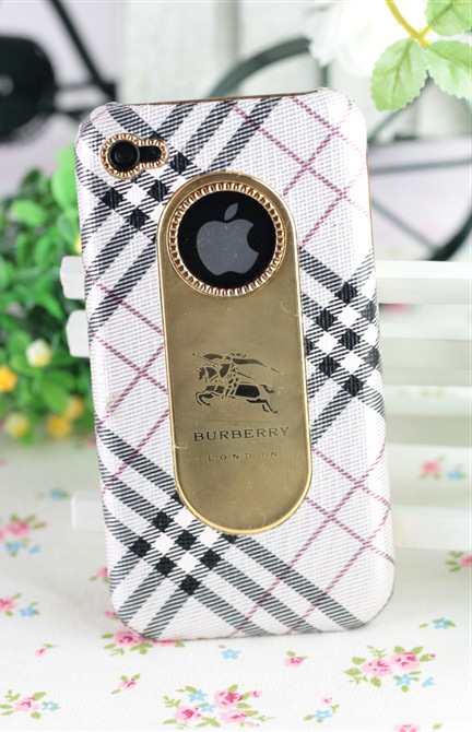 Fashion Luxury Burberry Leather Case&Cover For iPhone4/4S