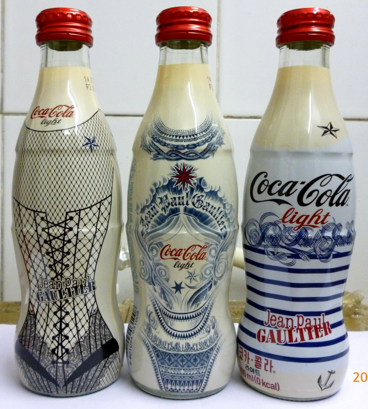 2012 korea coca cola light jean paul gaultier bottle set
