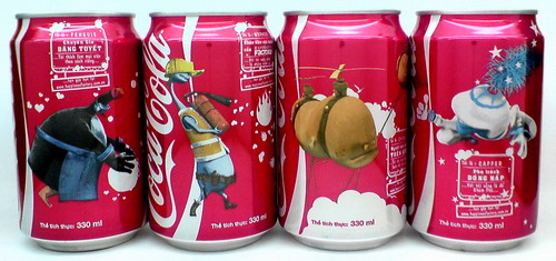 2010 Vietnam coca cola HAPPINESS FACTORY 4 cans set