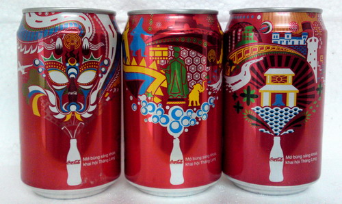 2011 Vietnam coca cola Hanoi city 1000th 330ml can set