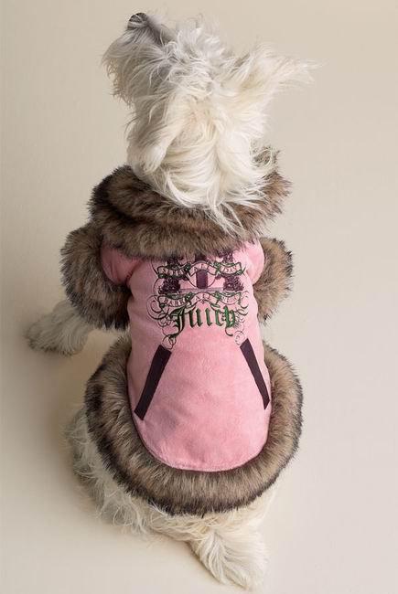 Pet fur clothing pet coats pink color