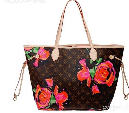 Louis Vuitton Sprouse Neverfull Rose Handbag Bag M48613