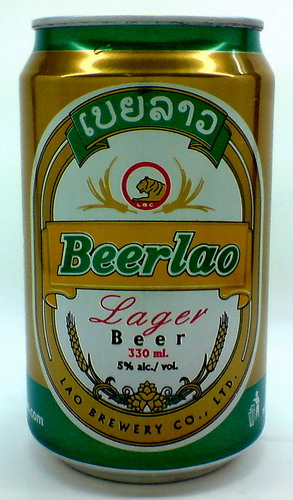 Laos beer lao beer can