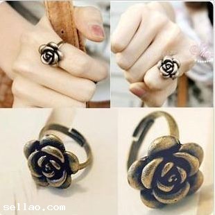 Korean Jewelry Vintage Retro Rose Flower Lovely Ring