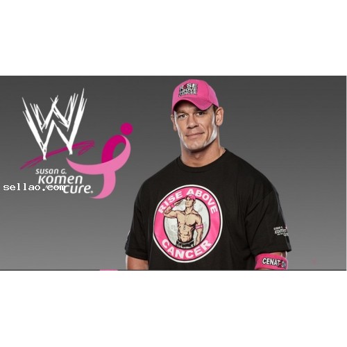 WWETshirt John Cena Rise Above Cancer　T-Shirt black color