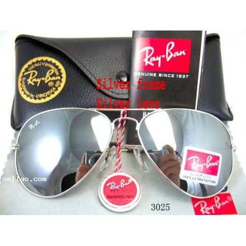 2012 New Style Rayban 3025 RB3025 Aviator Sunglasses Silver/Silver