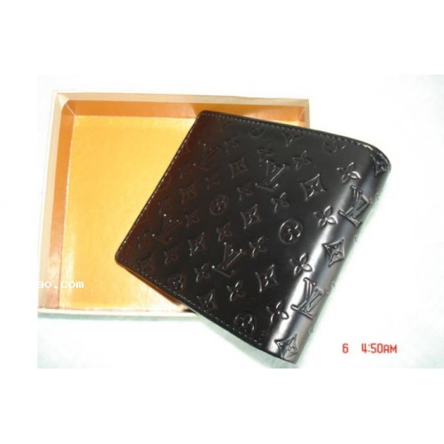 Men 's LOUIS VUITTON vernis black wallet purse