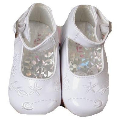NEW Angels Fancy White Patent Baby Girl Dress Christening Wedding Shoes