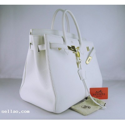 White with Gold Hermes Birkin 40CM Togo Leather Bag