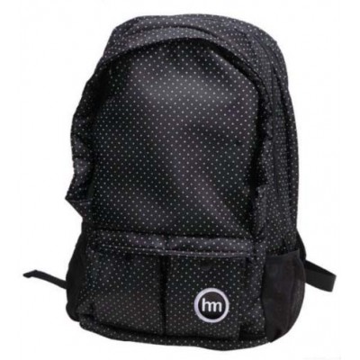 Black New polka dot Fashion backpack outdoor sports traveling bag