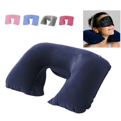 MORE COLOR New Soft Inflatable U-Shape Camping Travel Neck Pillow
