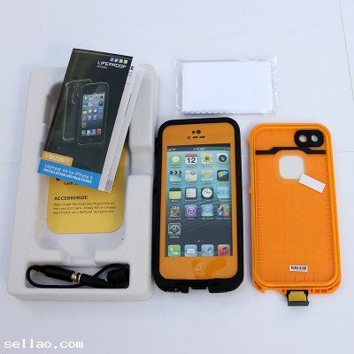 New Orange LifeProof For Iphone 5 Waterproof Shockproof Dirtproof Case