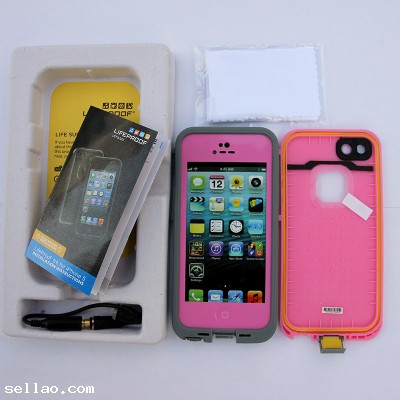 New Pink LifeProof For Iphone 5 Waterproof Shockproof Dirtproof Case