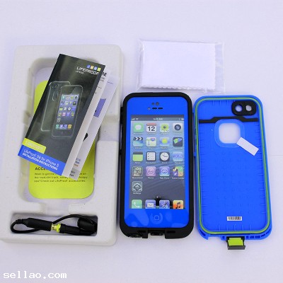 New Blue LifeProof For Iphone 5 Waterproof Shockproof Dirtproof Case