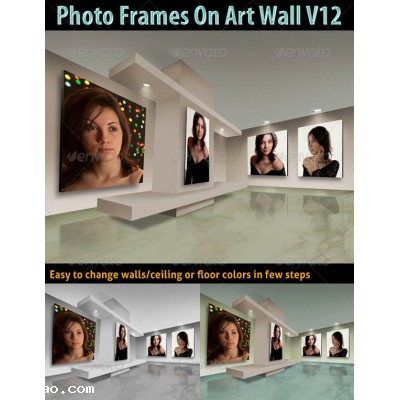 Photo Frames On Art Wall V12 GraphicRiver
