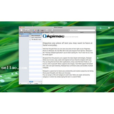 Apimac Notepad v9.9.6 for MacOS X