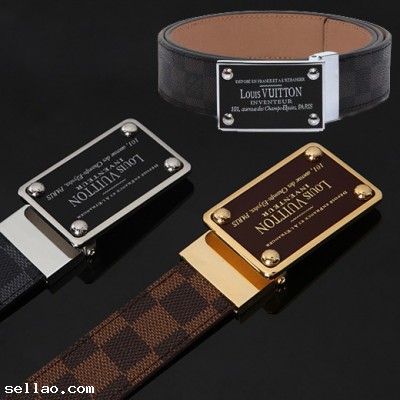 Men Women Louis Vuitton LV Initials Damier Leather Belt
