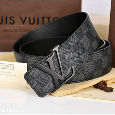 Louis Vuitton LV Initials Damier Graphite Belt