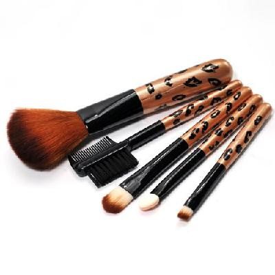 New leopard models beauty makeup brush 5 in 1