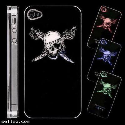 New Sense Flash Light LED Color Hard Cover Case For Apple iPhone 4 4G 4s Hot