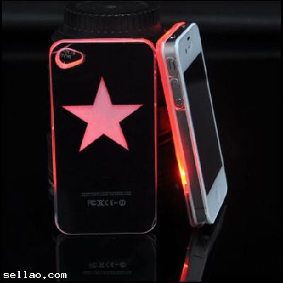 Star Style Flasher LED Color Changed Protector Case for iPhone 4/4S (Flash While Calling or Called)