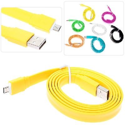 New 1m Noodle Style Micro USB Cable for HTC/Samsung/Blackberry etc