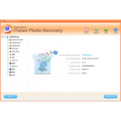 Potatoshare iTunes Photo Recovery 5.0.0.0