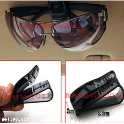 100pcs Black Sunglass Visor Clip Sunglasses Eyeglass Holder Car Auto Reading Glasses