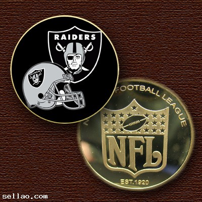 NFL Oakland Raiders Colorzied Printed coin