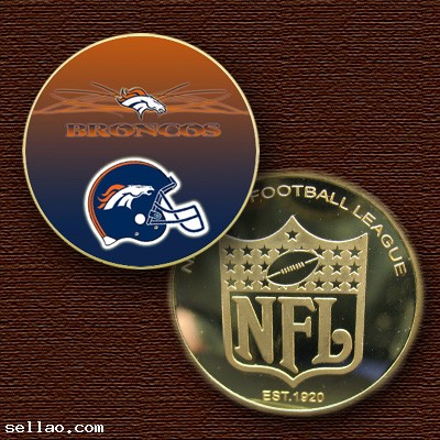 NFL Denver Broncos Colorzied Printed coin