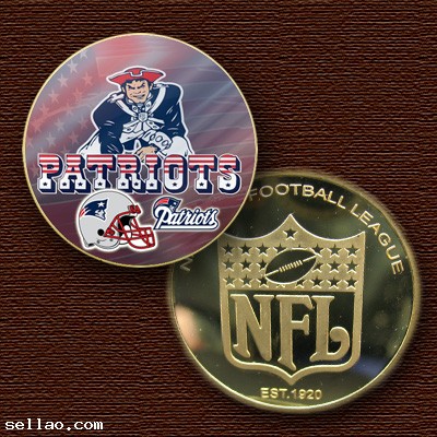 NFL New England Patriots Colorzied Printed coin