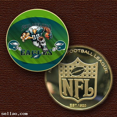 NFL Philadelphia Eagles Colorzied Printed coin