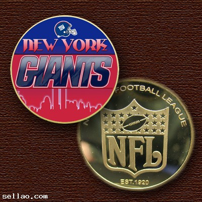 NFL New York Giants Colorzied Printed coin