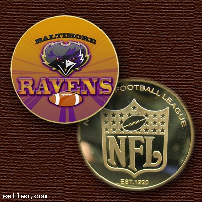 NFL Baltimore Ravens Colorzied Printed coin