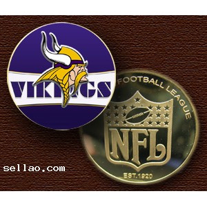NFL Minnesota Vikings Colorzied Printed coin
