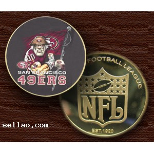NFL San Francisco 49ers Colorzied Printed coin