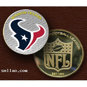 NFL Houston Texans Colorzied Printed coin