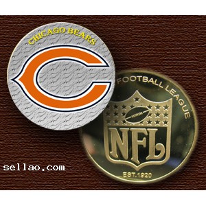 NFL Chicago Bears Colorzied Printed coin