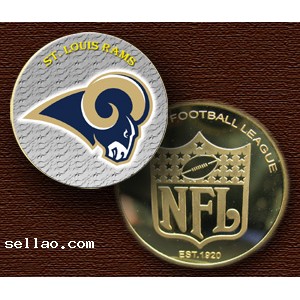 NFL St. Louis Rams Colorzied Printed coin