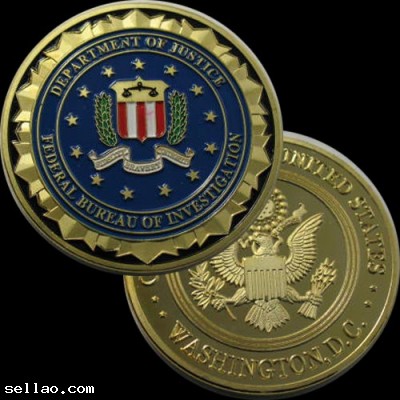 FBI 24K Gold Plated Challenge coin