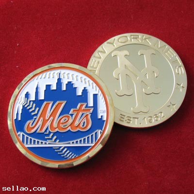 MLB New York Mets 24Kt Colorized Commemorative Coin