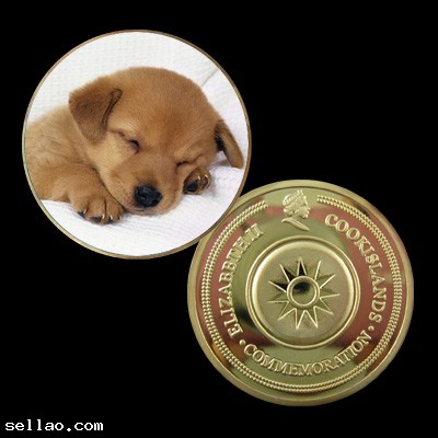 Dog 24K Gold Plated Colorized Printed Coin