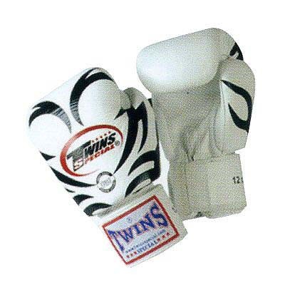 TWINS Muay Thai Boxing Gloves White Tatto Pattern
