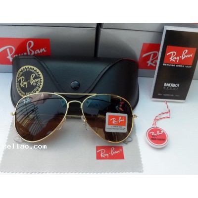 Gold brown Rayban RB 3025 Aviator sunglasses