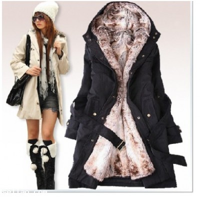 New Faux fur women winter warm coat jacket 100% Cotton