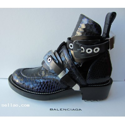 balenciaga shoes Cut-out boots PYTHON & STUDDED SOLES 