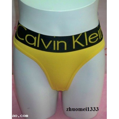CK Cotton black edge yellow Thongs underwear