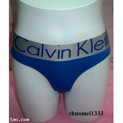 CK Cotton Silver edge blue Thongs underwear