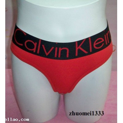 CK Cotton black edge red Thongs underwear