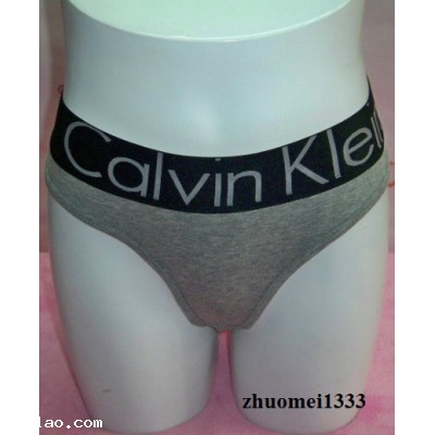 CK Cotton black edge gray Thongs underwear